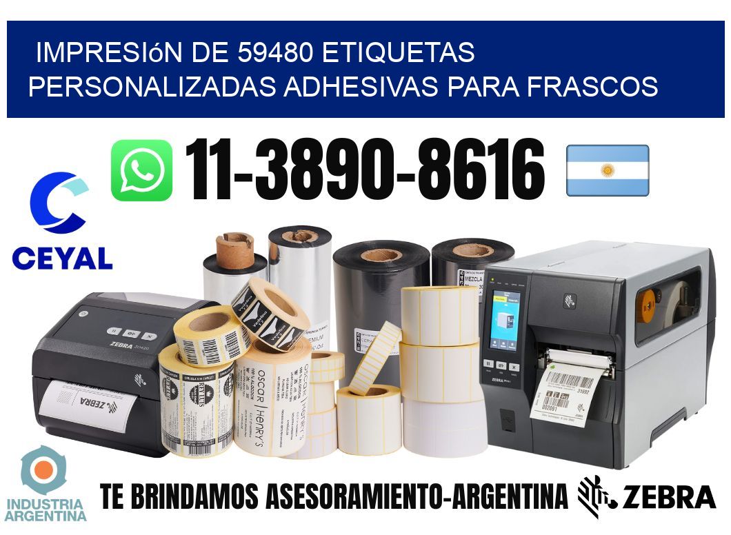 impresión de 59480 etiquetas personalizadas adhesivas para frascos