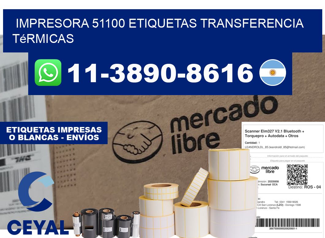 impresora 51100 etiquetas transferencia térmicas