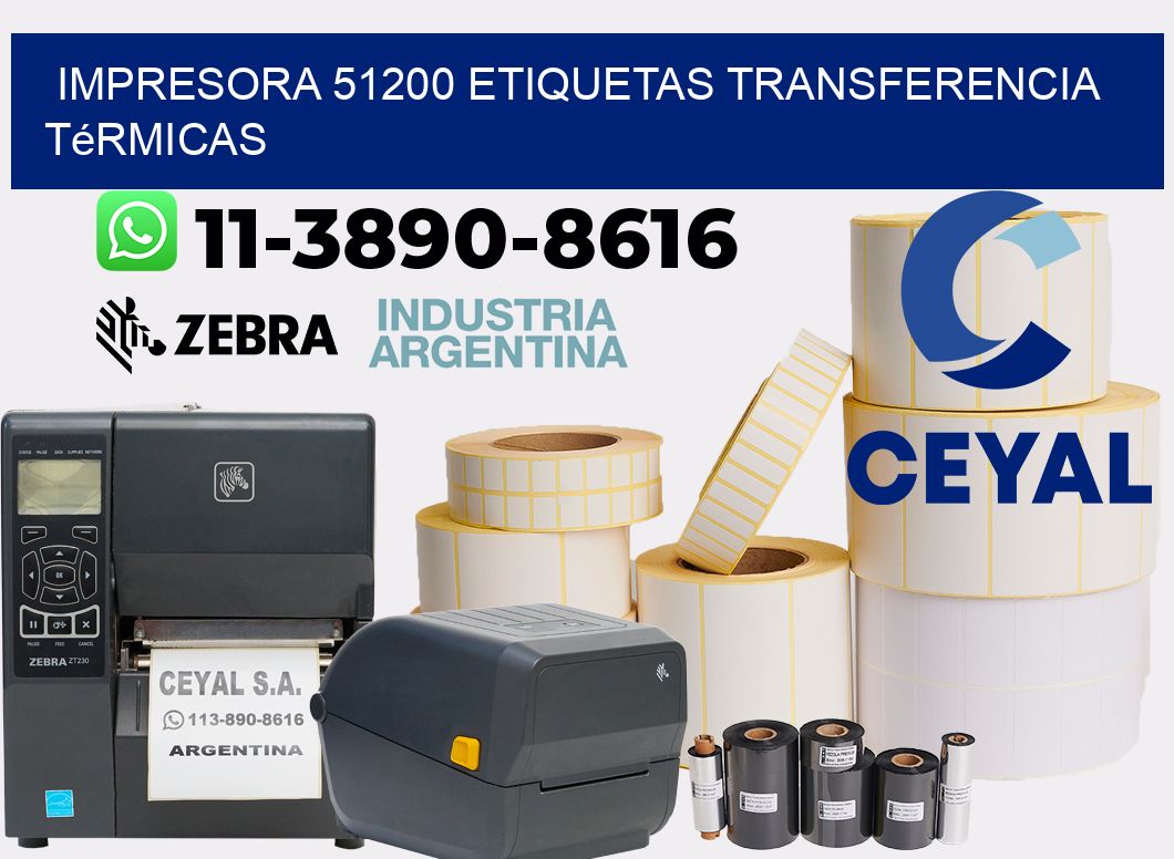impresora 51200 etiquetas transferencia térmicas