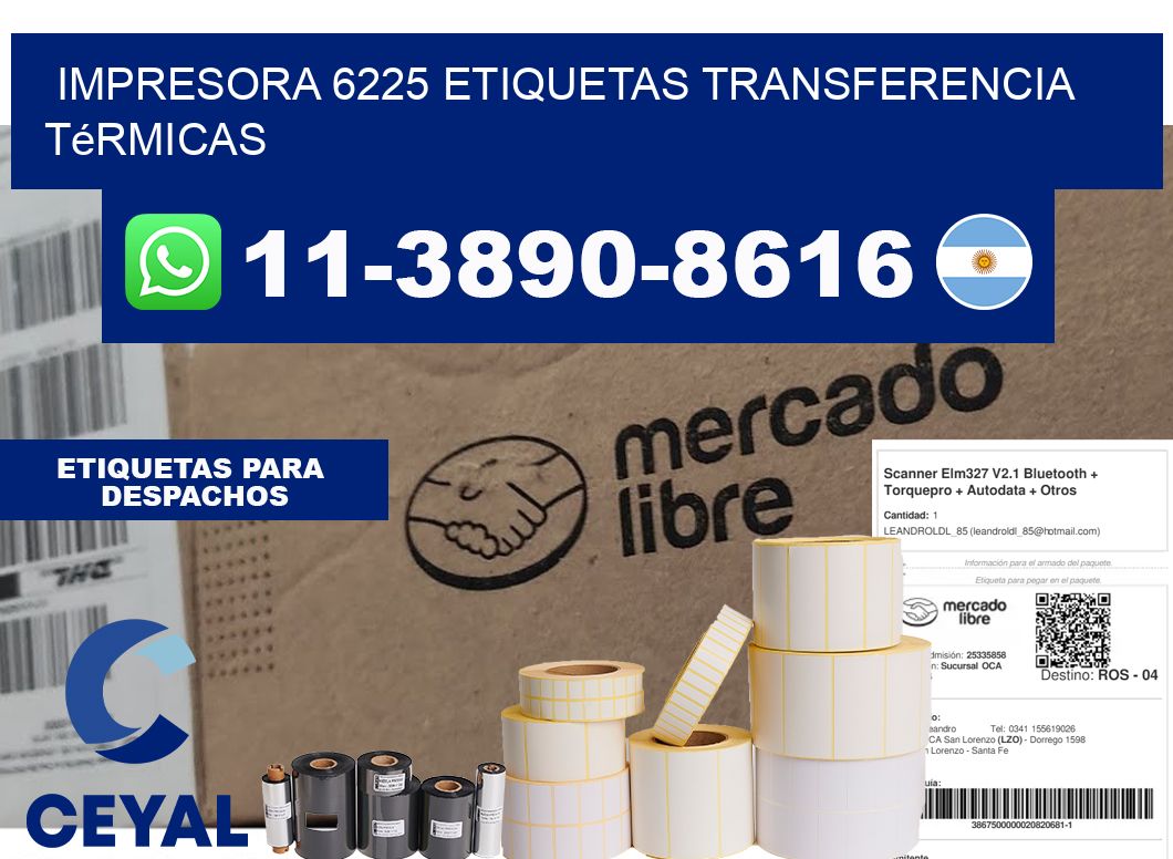 impresora 6225 etiquetas transferencia térmicas