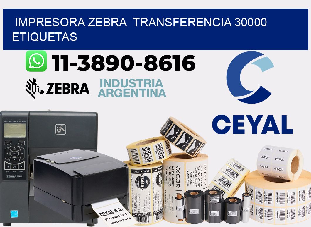 impresora zebra transferencia 30000 etiquetas