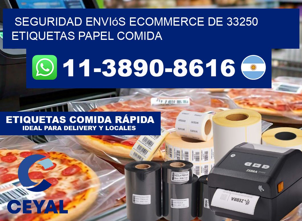 seguridad enviós ecommerce de 33250 etiquetas papel comida