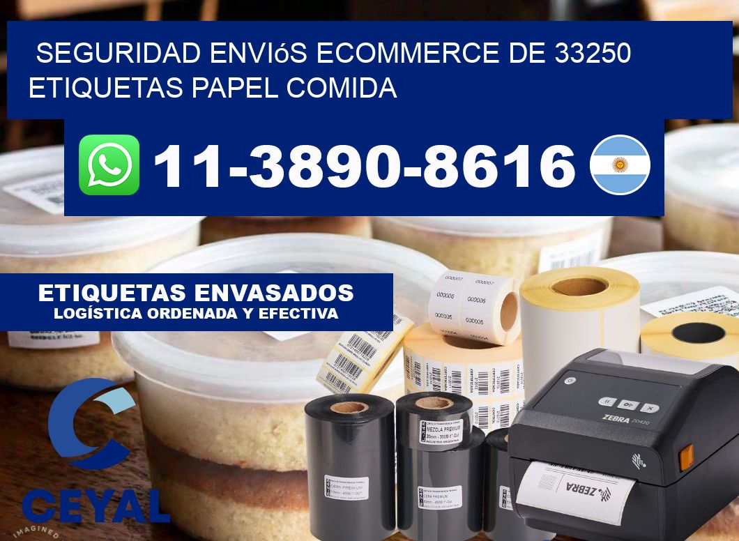 seguridad enviós ecommerce de 33250 etiquetas papel comida