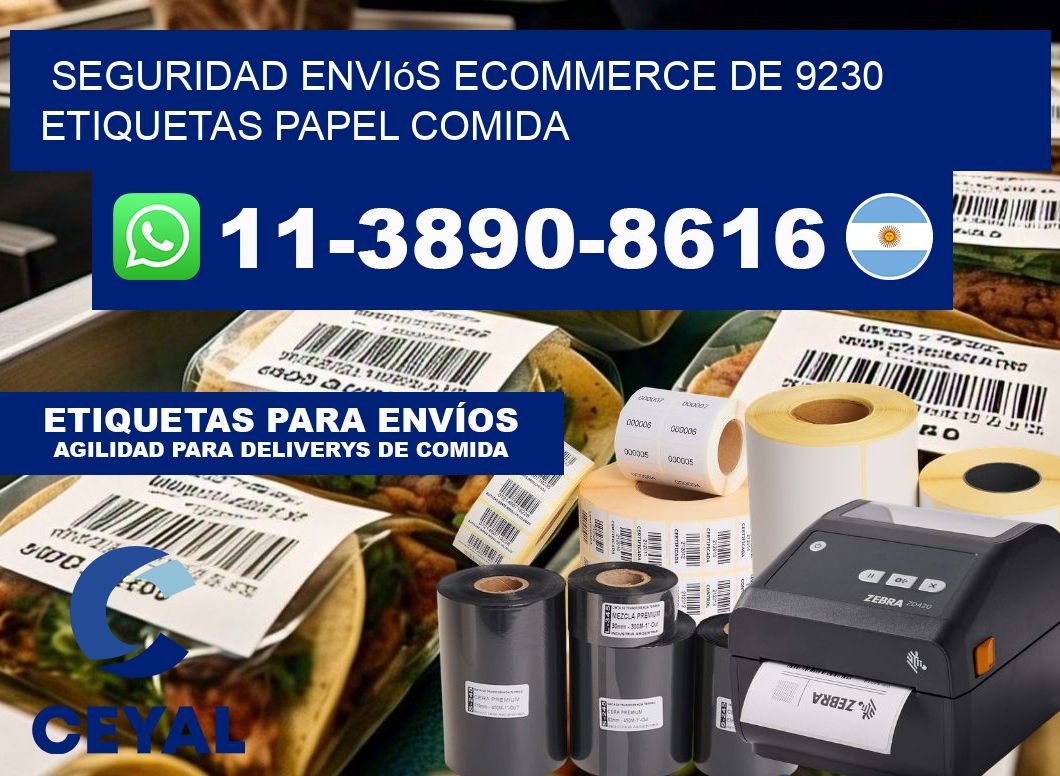 seguridad enviós ecommerce de 9230 etiquetas papel comida
