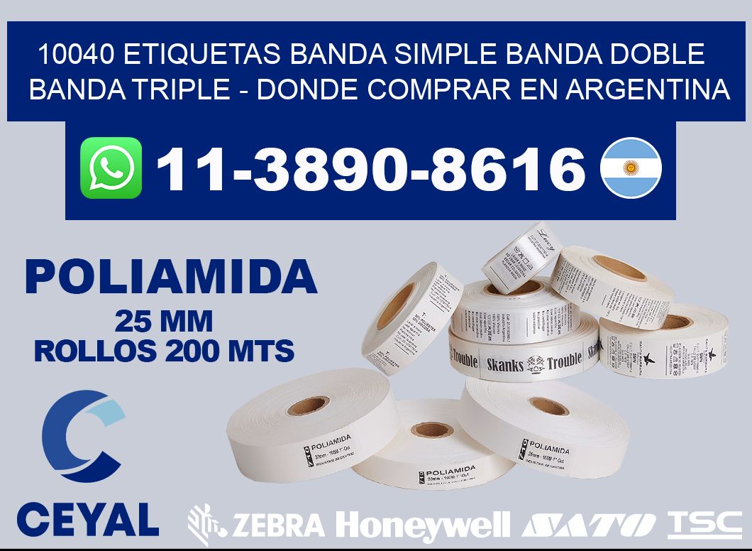 10040 etiquetas banda simple banda doble banda triple - Donde Comprar en Argentina