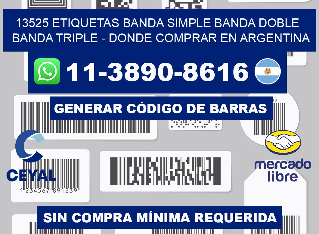 13525 etiquetas banda simple banda doble banda triple - Donde Comprar en Argentina