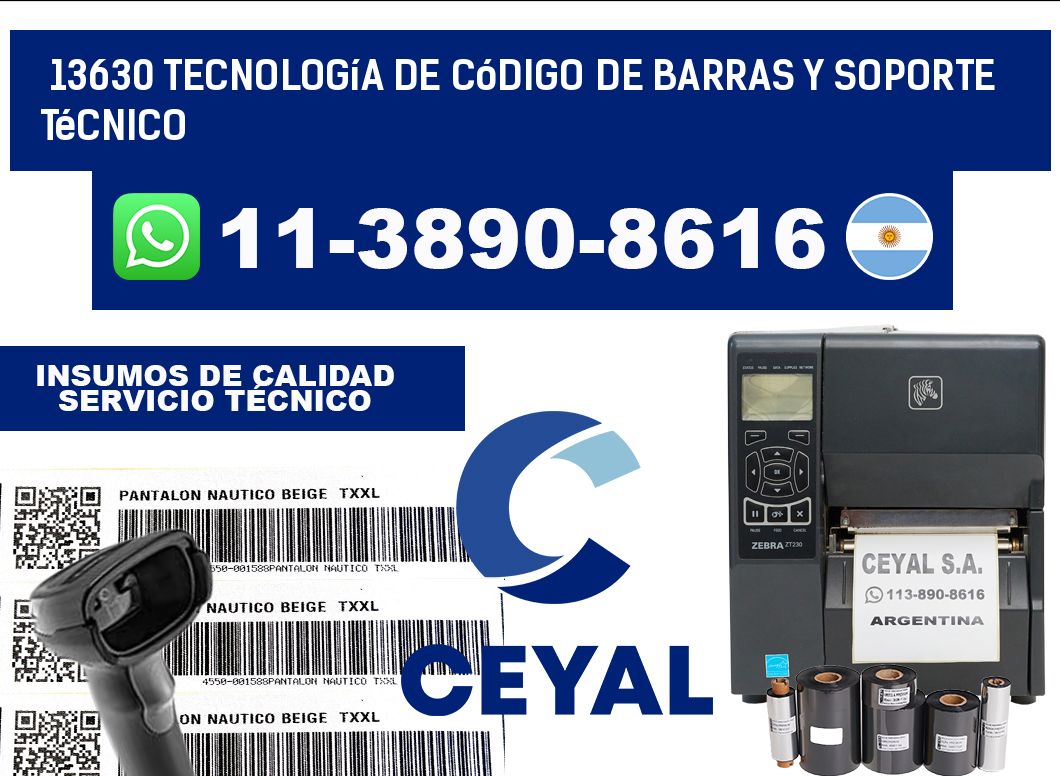 13630 Tecnología de Código de Barras y Soporte Técnico