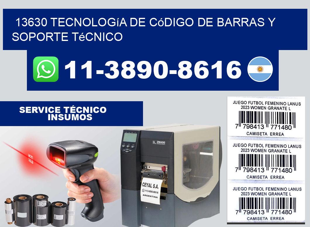 13630 Tecnología de Código de Barras y Soporte Técnico