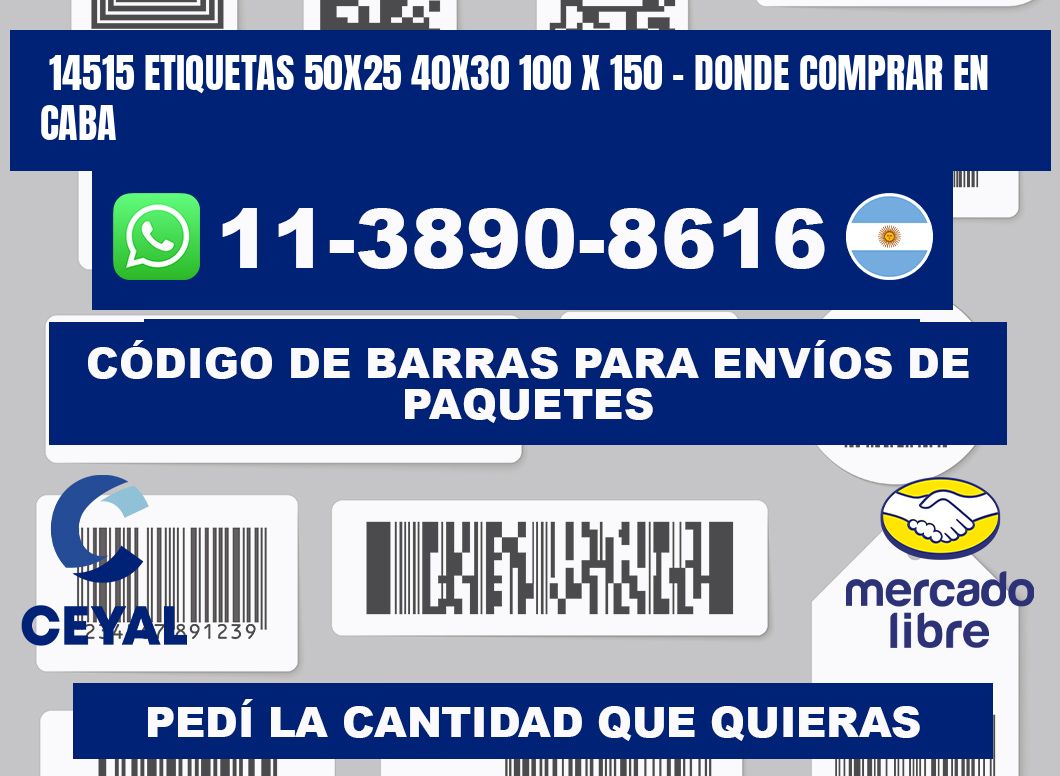 14515 etiquetas 50x25 40x30 100 x 150 - Donde Comprar en Caba