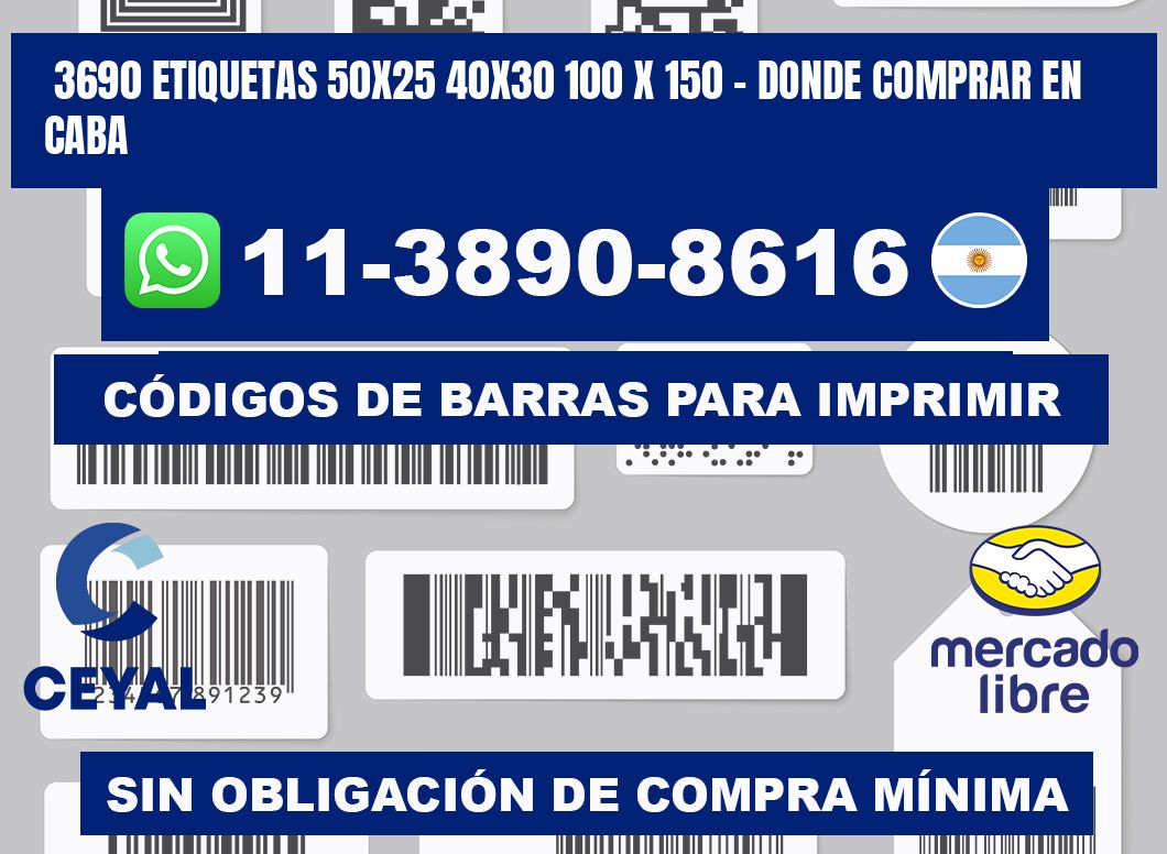 3690 etiquetas 50x25 40x30 100 x 150 - Donde Comprar en Caba