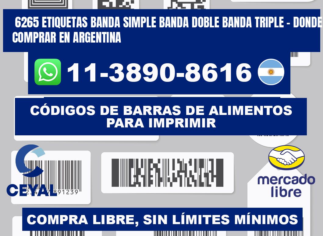 6265 etiquetas banda simple banda doble banda triple - Donde Comprar en Argentina