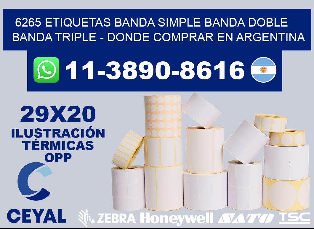 6265 etiquetas banda simple banda doble banda triple - Donde Comprar en Argentina