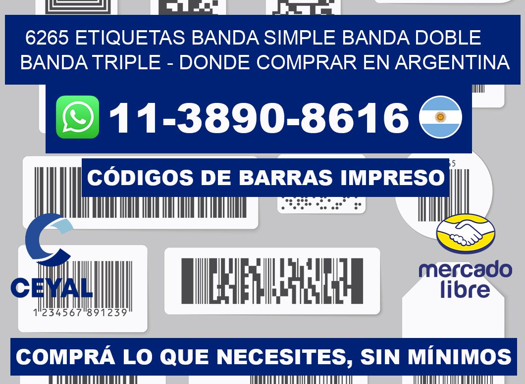 6265 etiquetas banda simple banda doble banda triple - Donde Comprar en Argentina