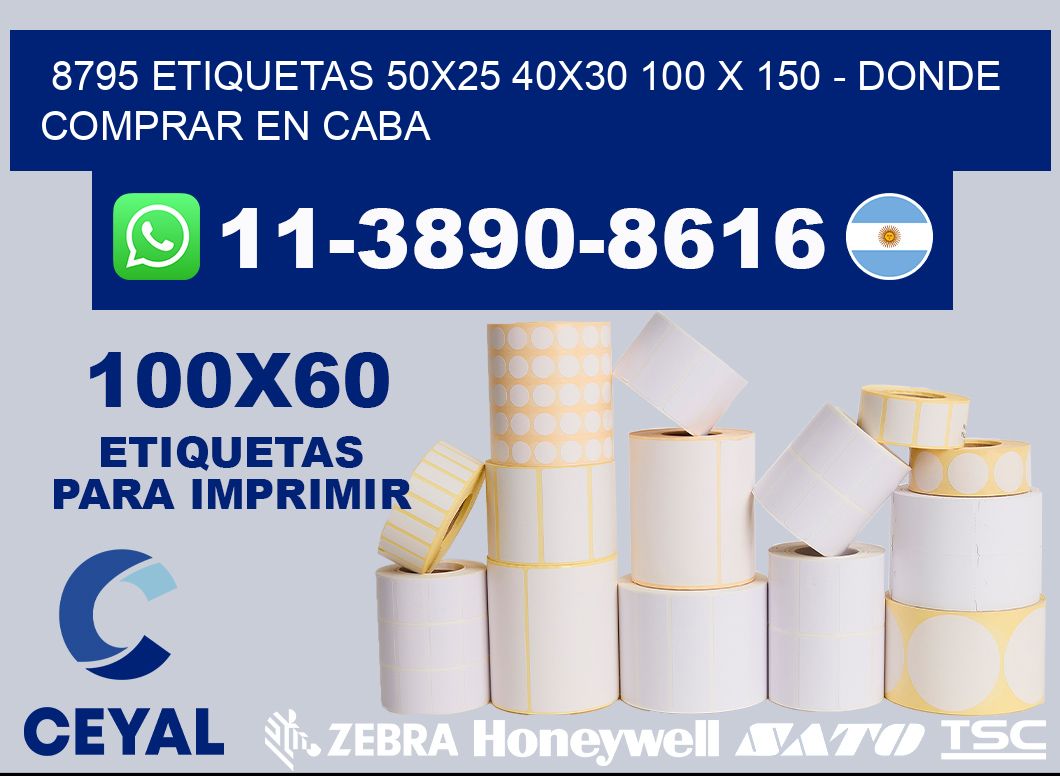 8795 etiquetas 50x25 40x30 100 x 150 - Donde Comprar en Caba