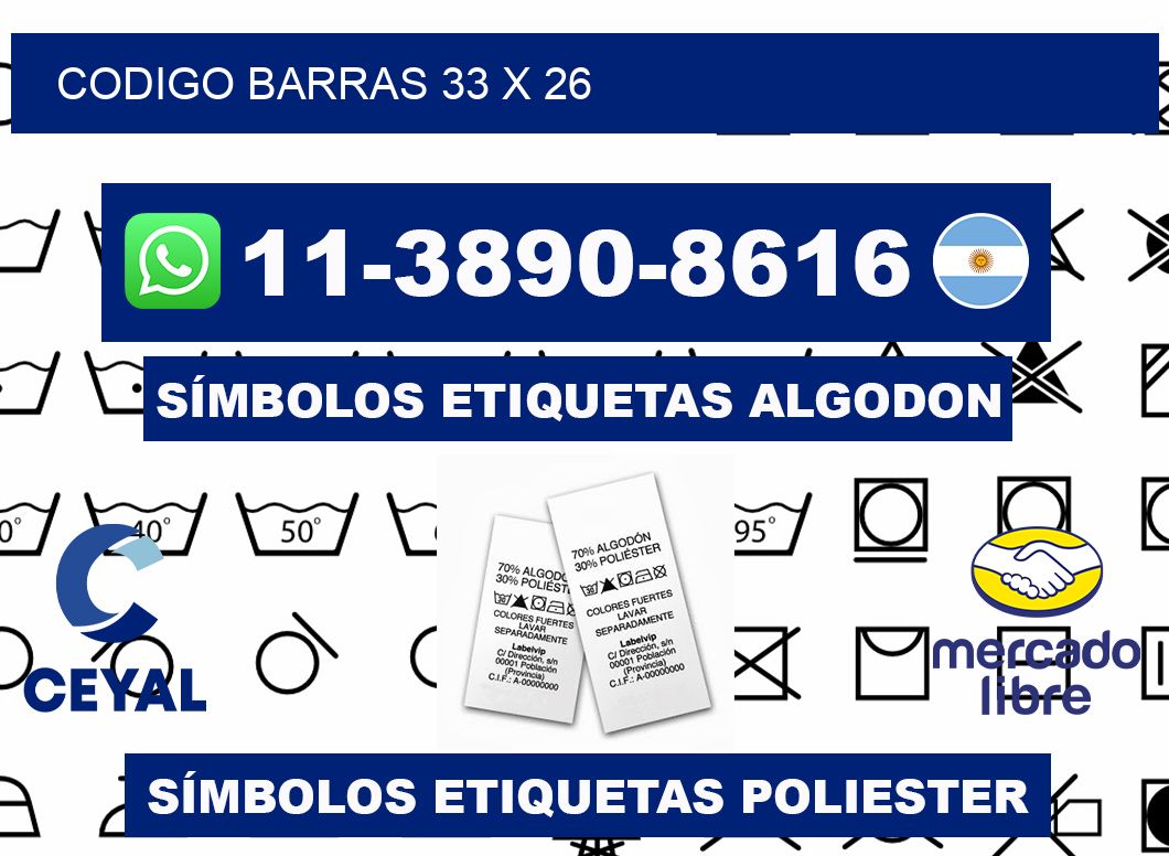 Codigo barras 33 x 26