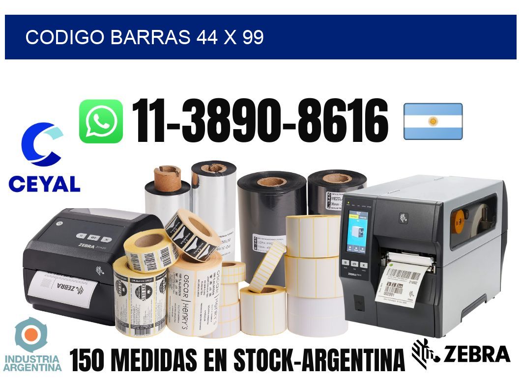 Codigo barras 44 x 99