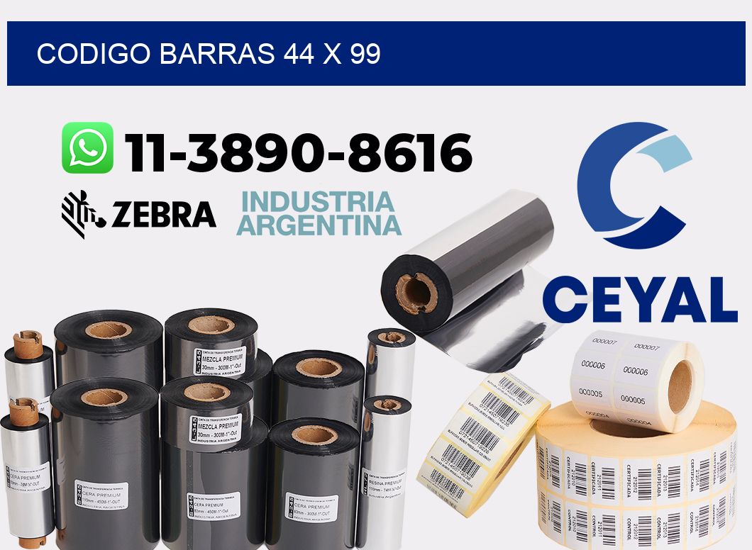 Codigo barras 44 x 99