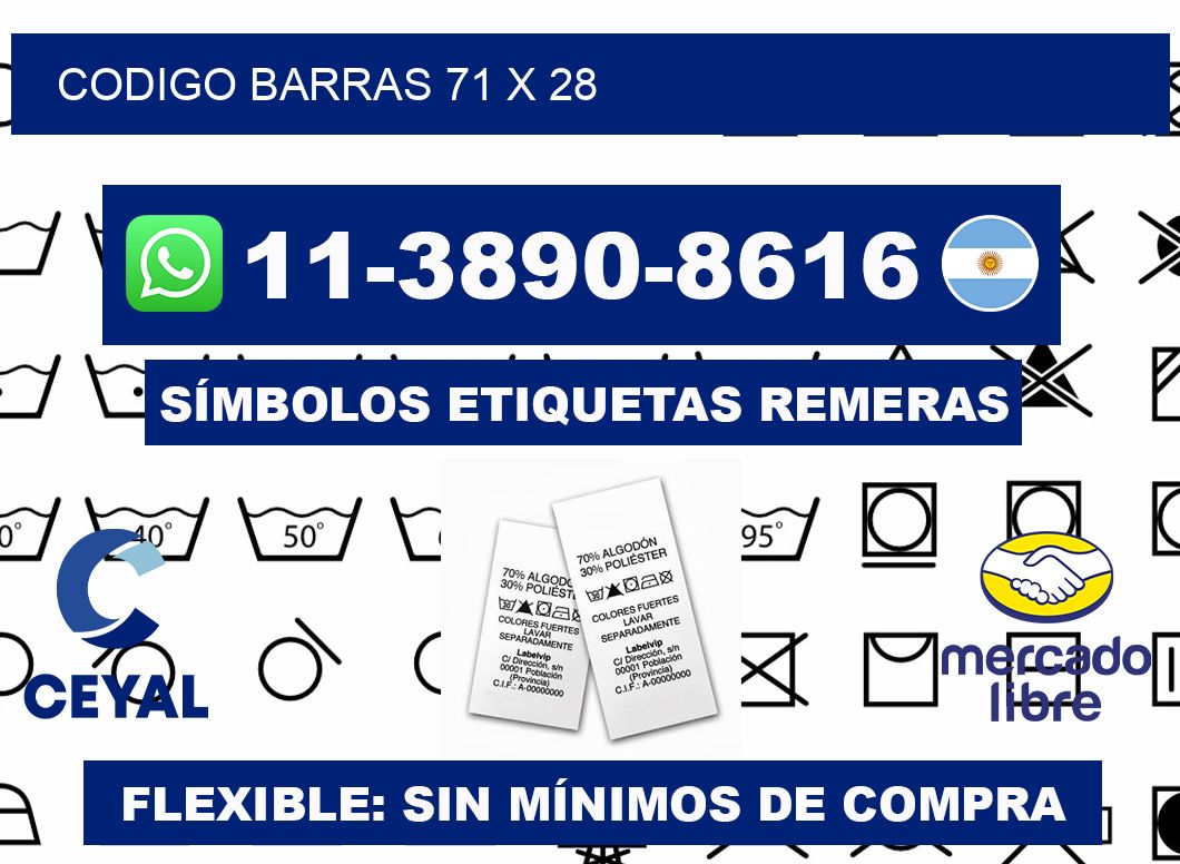 Codigo barras 71 x 28