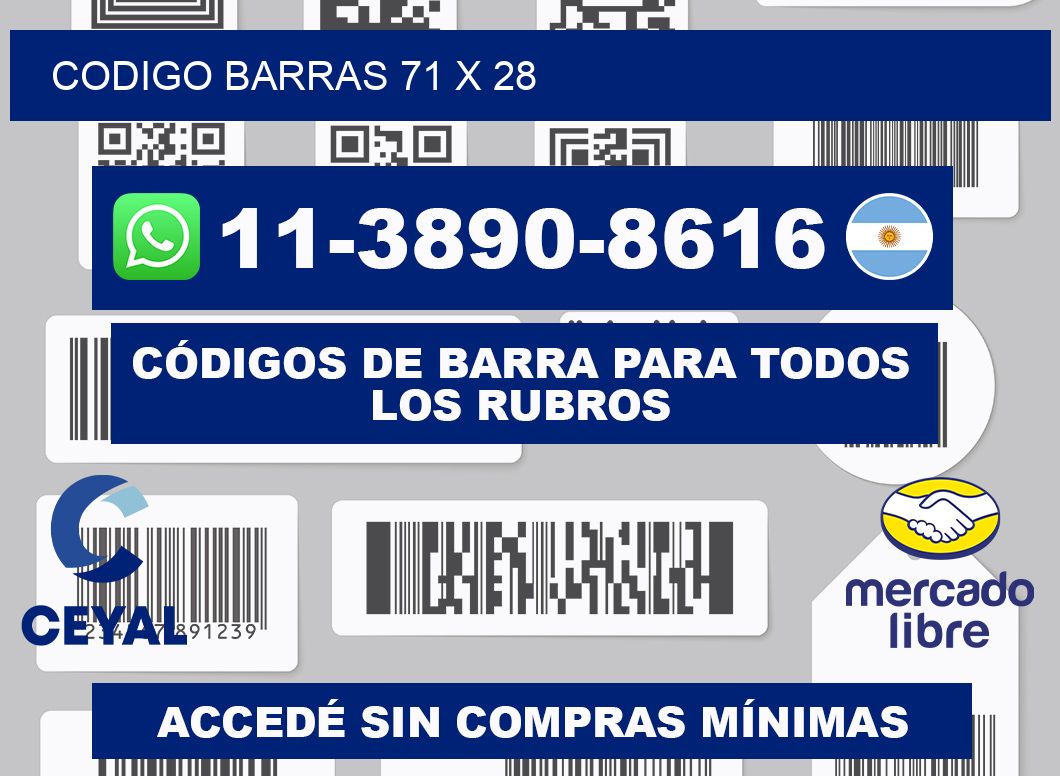 Codigo barras 71 x 28
