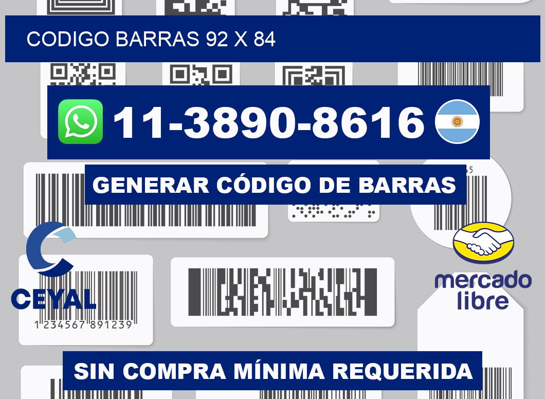 Codigo barras 92 x 84