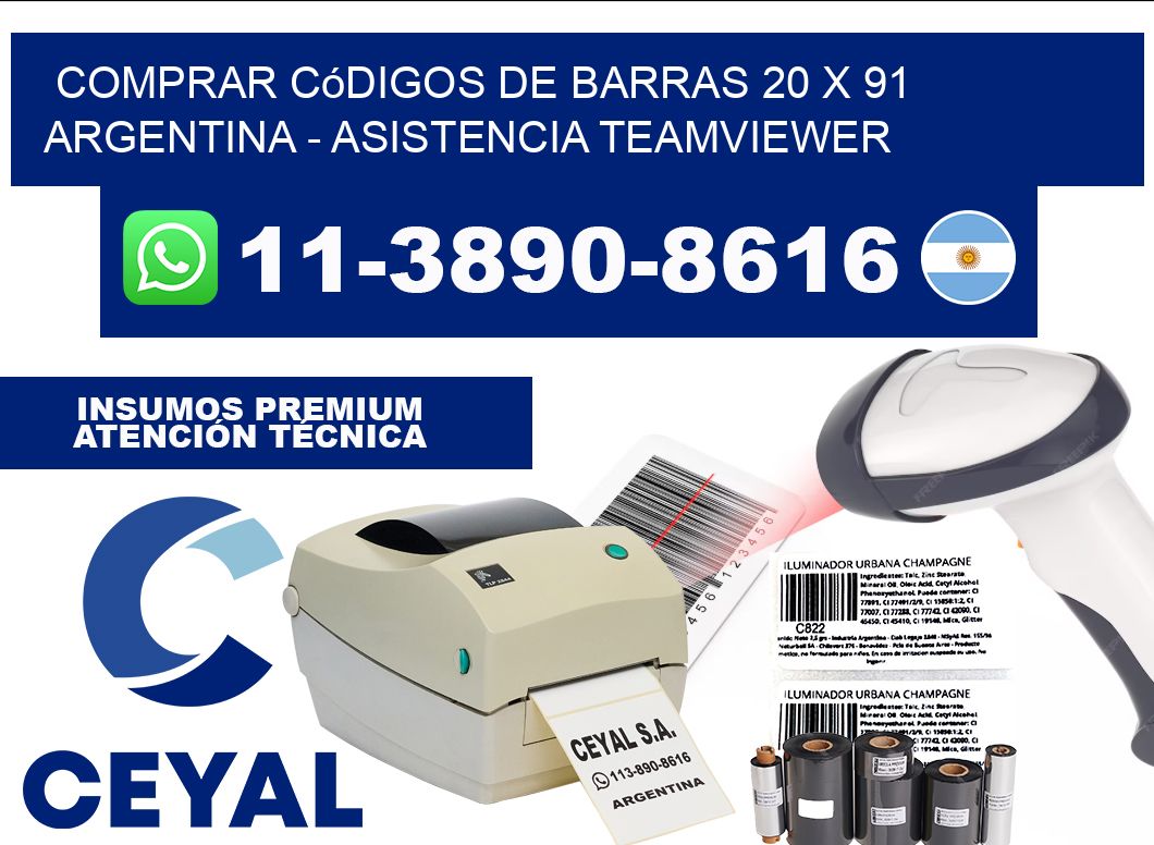 Comprar códigos de barras 20 x 91 argentina - asistencia teamviewer