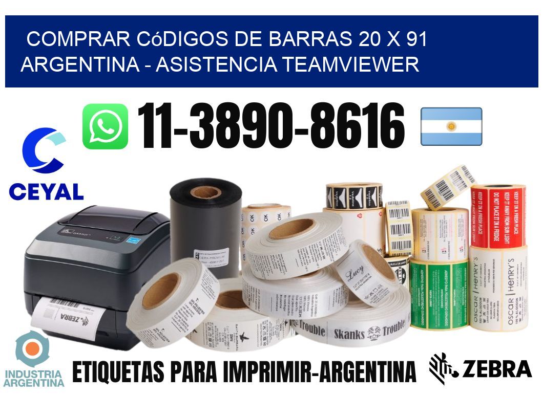 Comprar códigos de barras 20 x 91 argentina - asistencia teamviewer