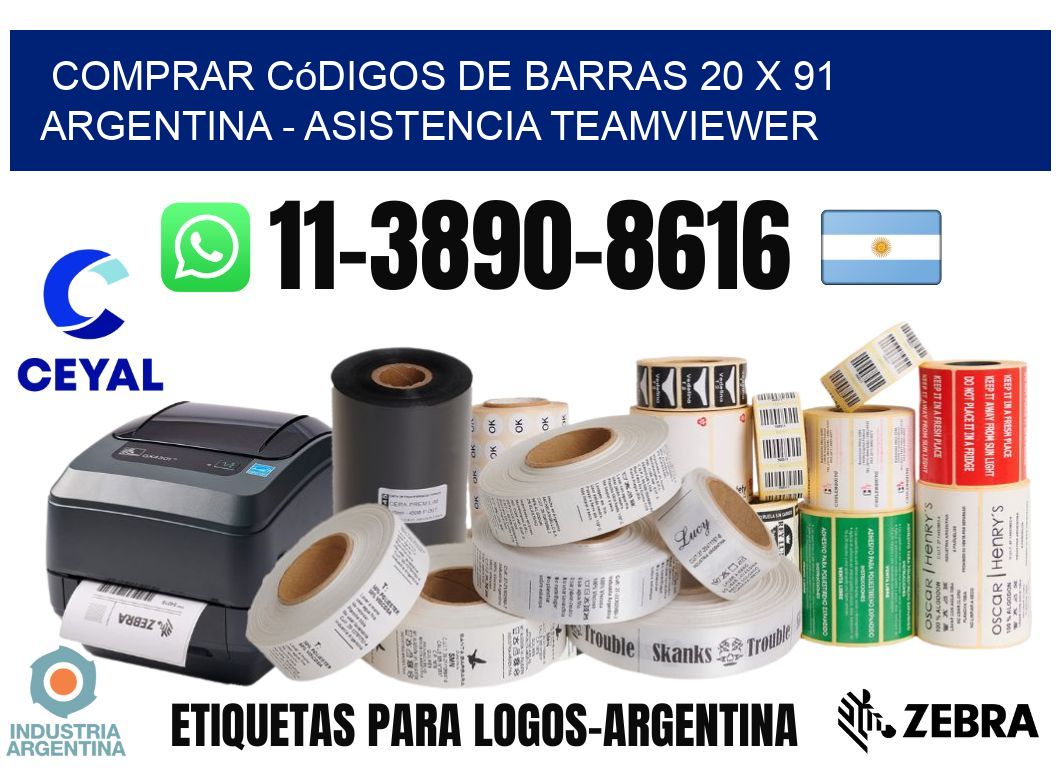 Comprar códigos de barras 20 x 91 argentina - asistencia teamviewer