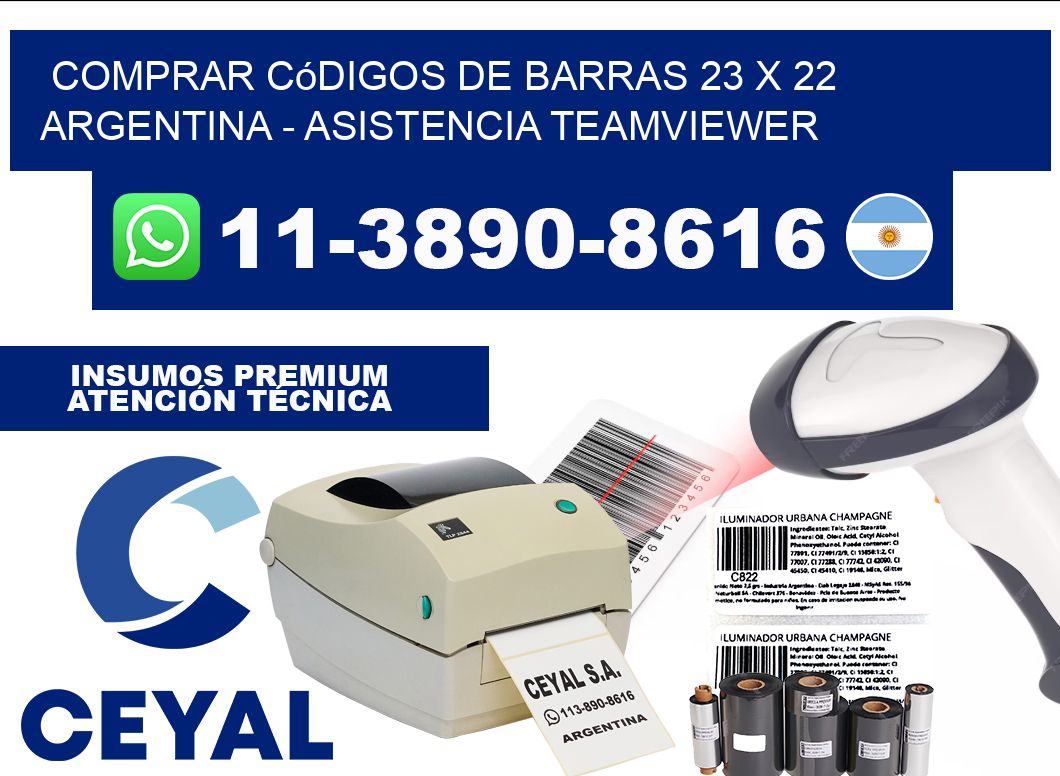 Comprar códigos de barras 23 x 22 argentina - asistencia teamviewer