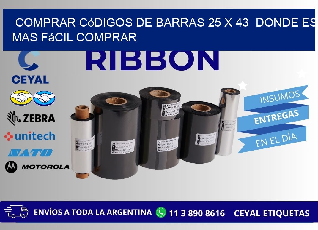 Comprar códigos de barras 25 x 43  Donde es mas fácil comprar