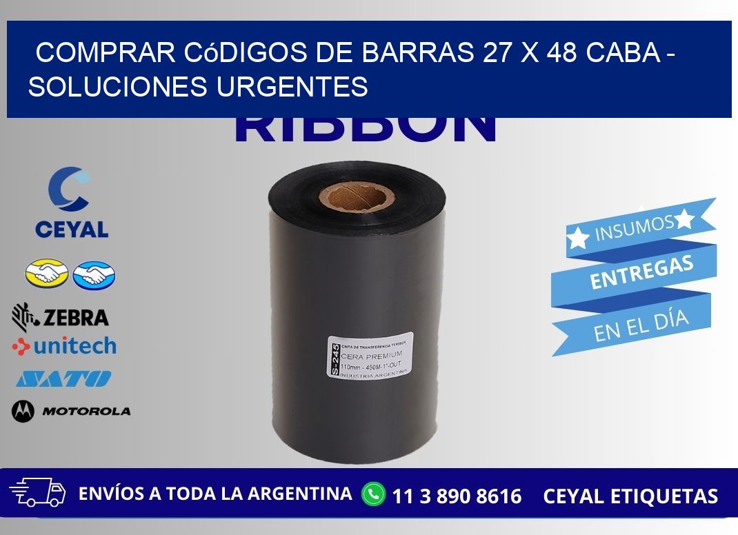 Comprar códigos de barras 27 x 48 CABA - soluciones urgentes