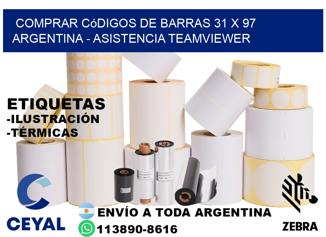 Comprar códigos de barras 31 x 97 argentina - asistencia teamviewer