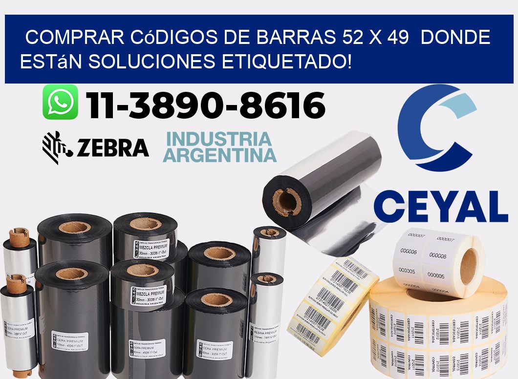 Comprar códigos de barras 52 x 49  donde están soluciones etiquetado!