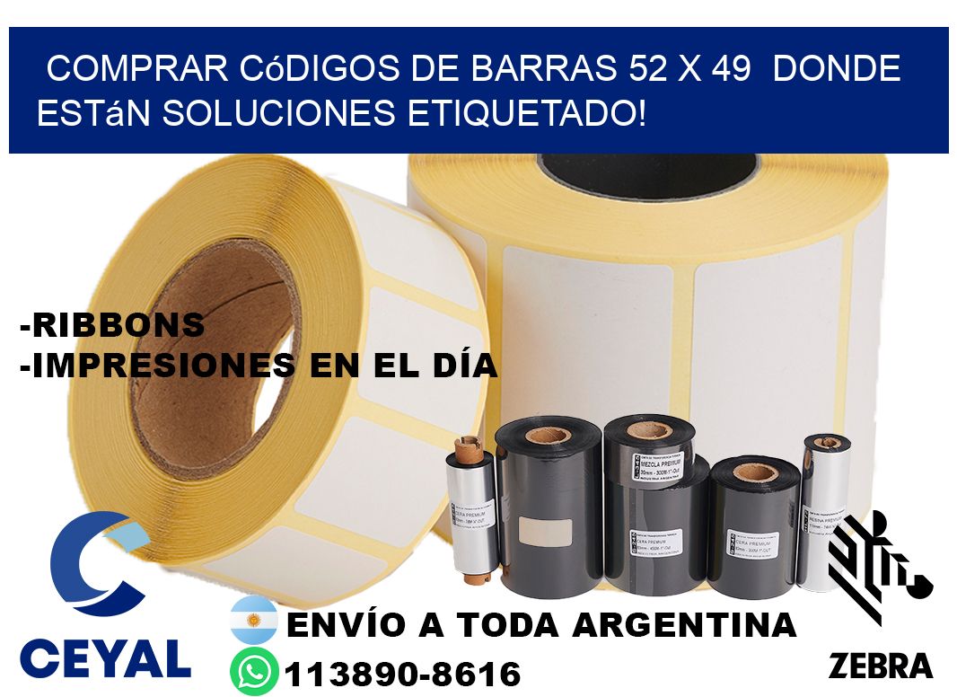 Comprar códigos de barras 52 x 49  donde están soluciones etiquetado!