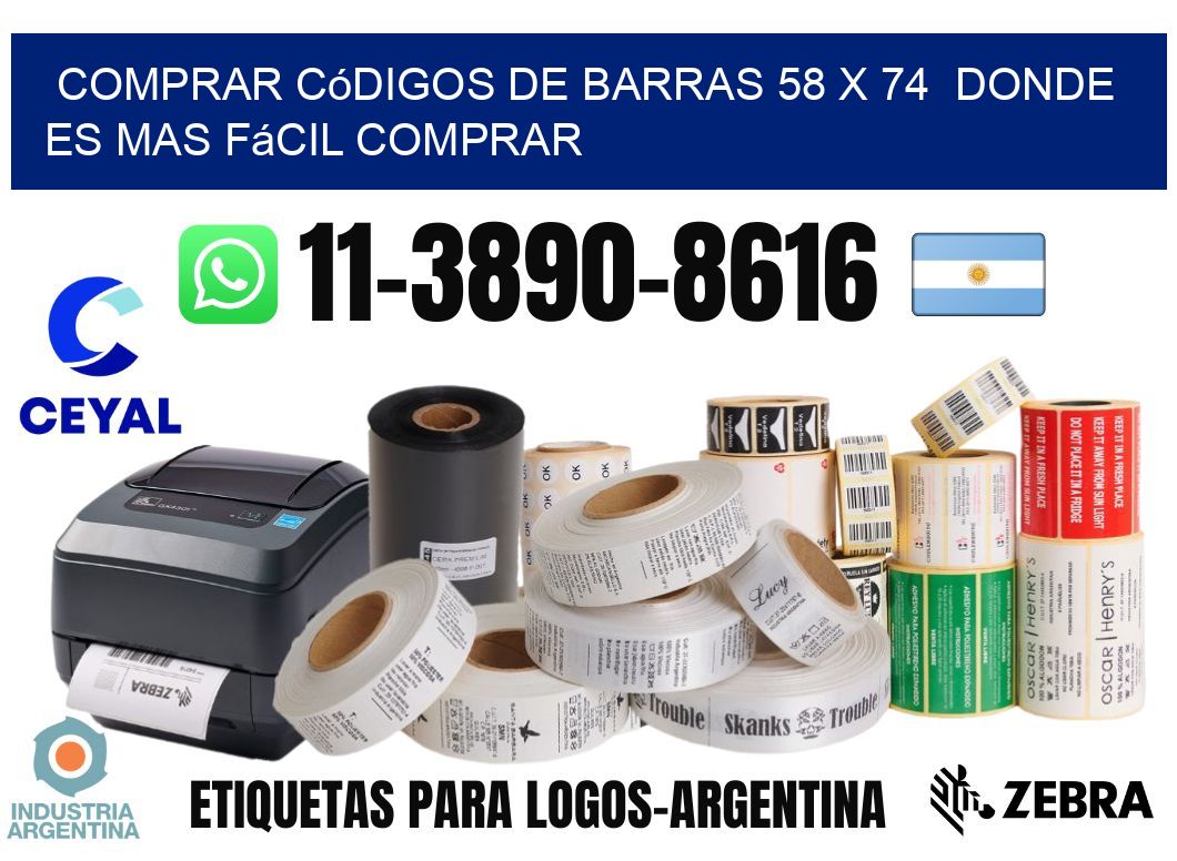 Comprar códigos de barras 58 x 74 Donde es mas fácil comprar