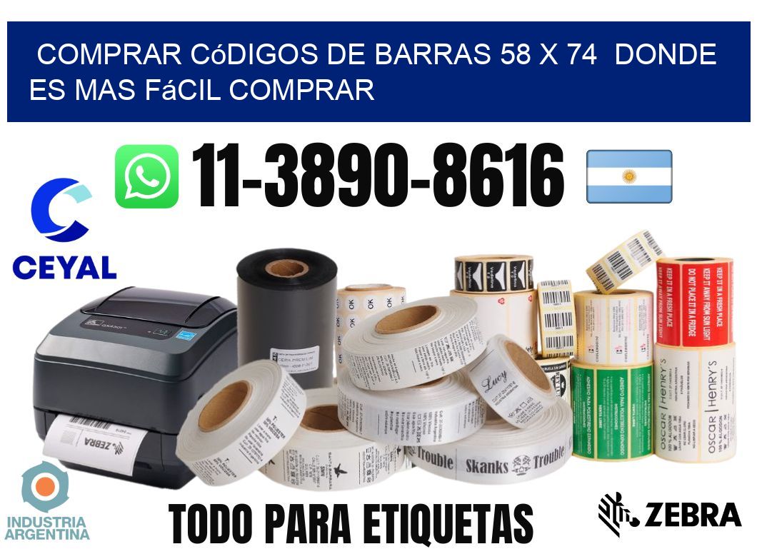 Comprar códigos de barras 58 x 74 Donde es mas fácil comprar