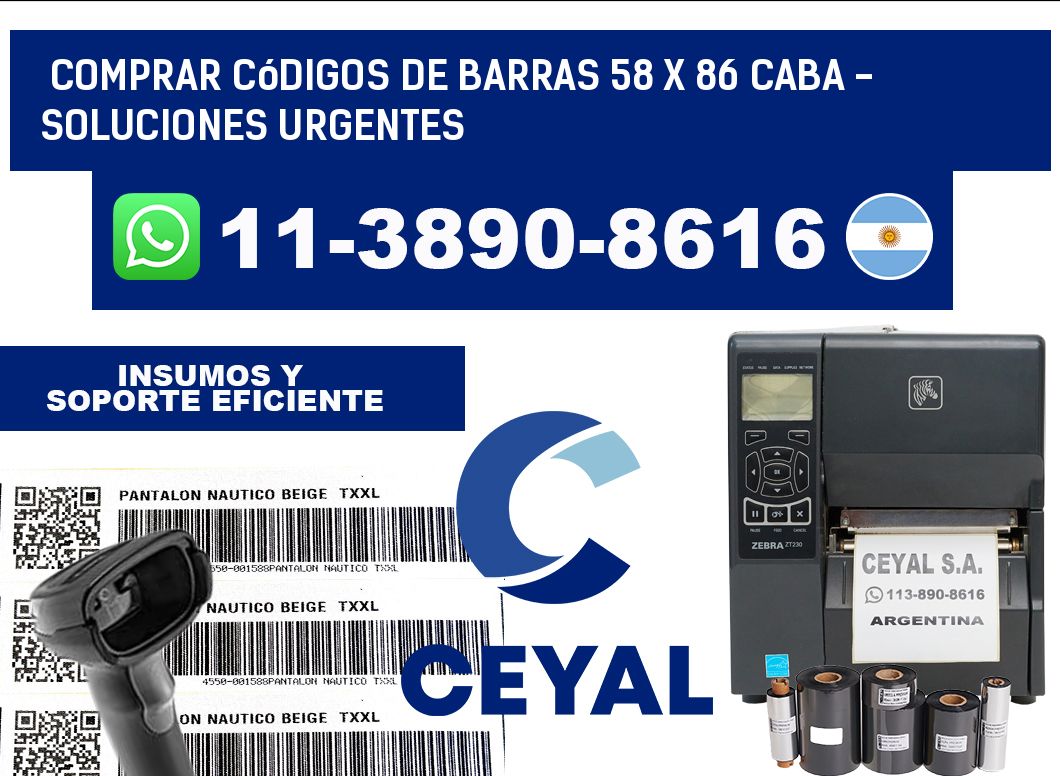Comprar códigos de barras 58 x 86 CABA - soluciones urgentes