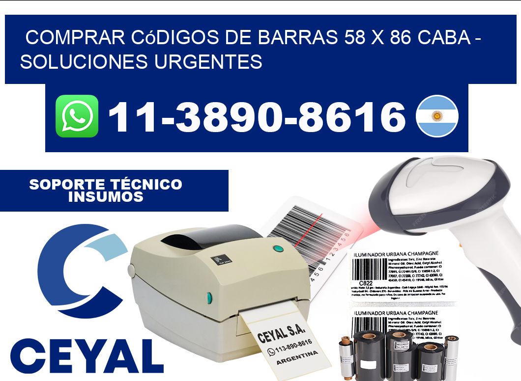 Comprar códigos de barras 58 x 86 CABA - soluciones urgentes