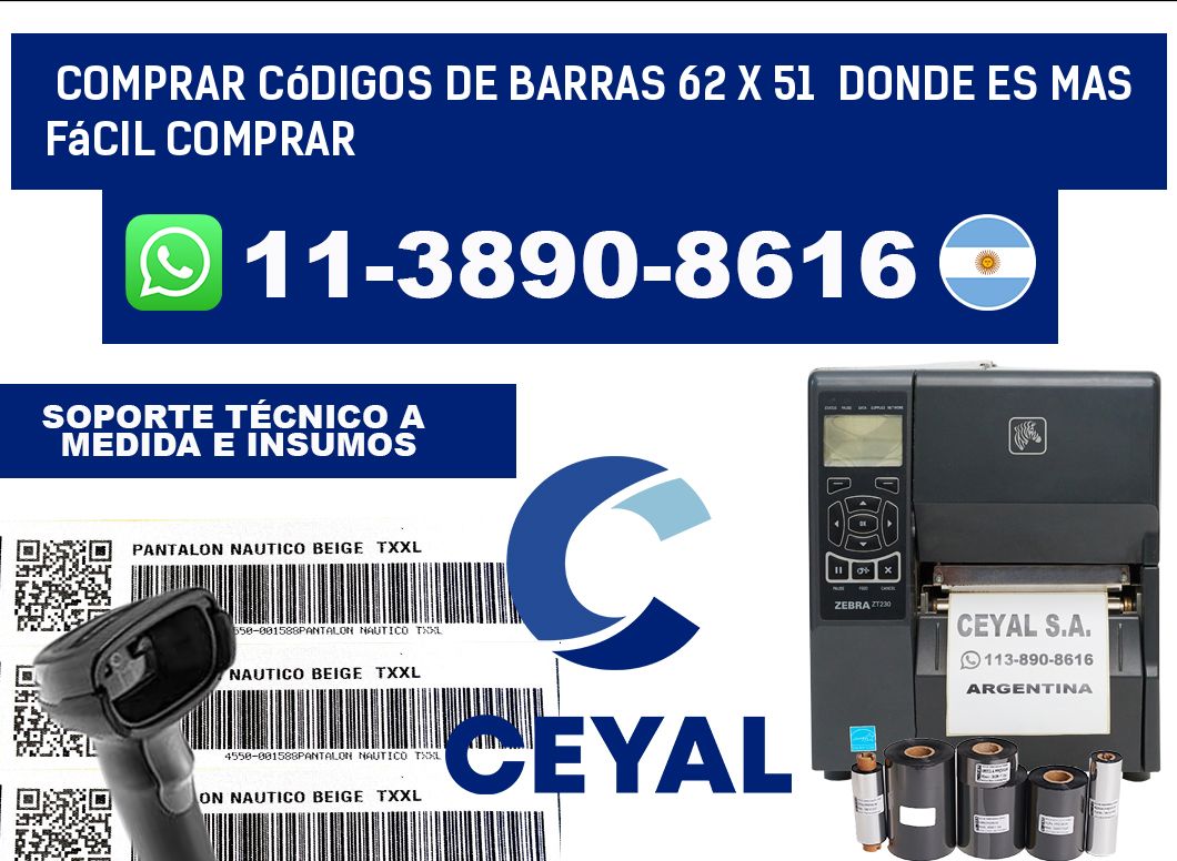 Comprar códigos de barras 62 x 51  Donde es mas fácil comprar