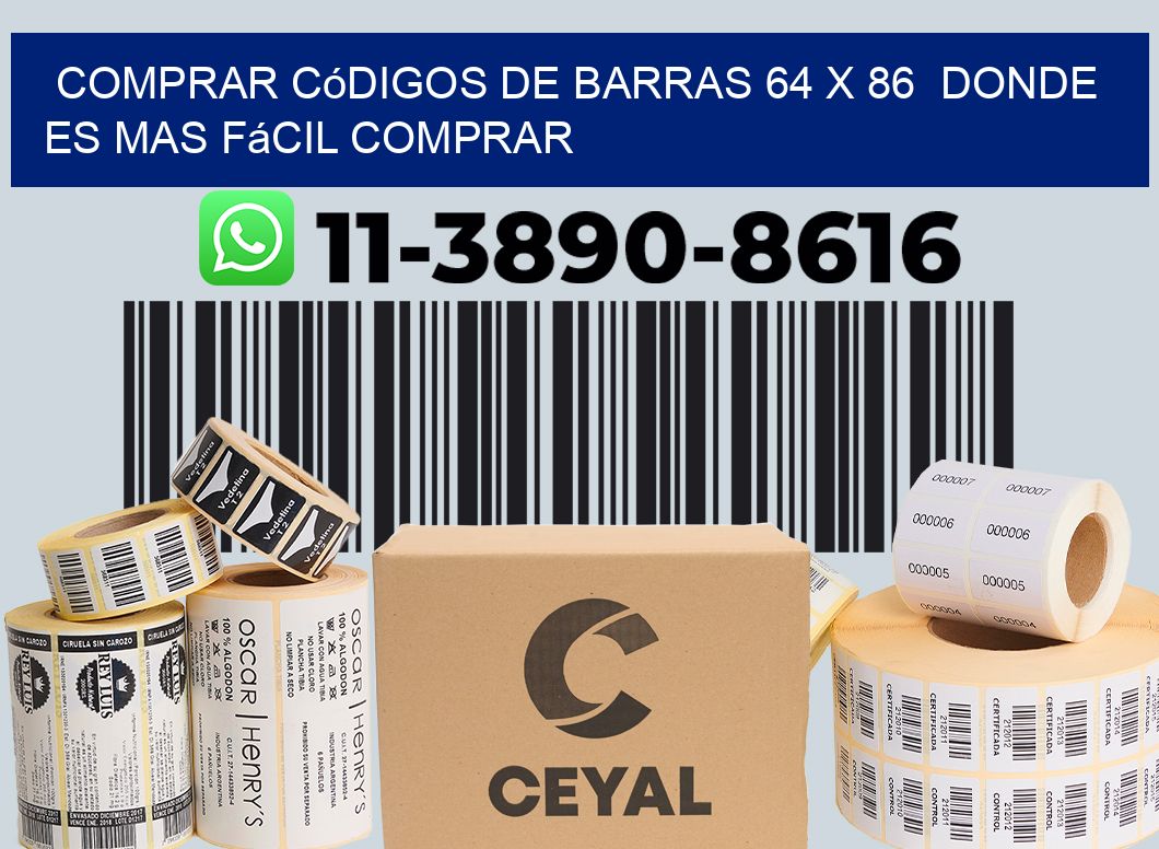 Comprar códigos de barras 64 x 86  Donde es mas fácil comprar