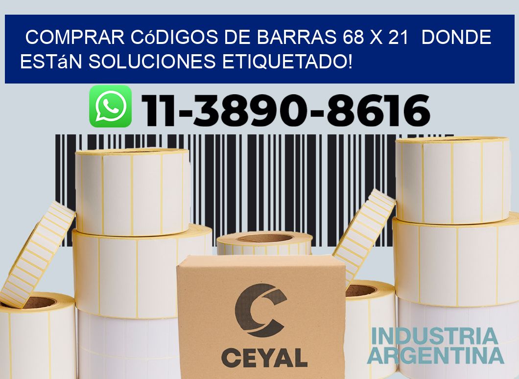 Comprar códigos de barras 68 x 21 donde están soluciones etiquetado!