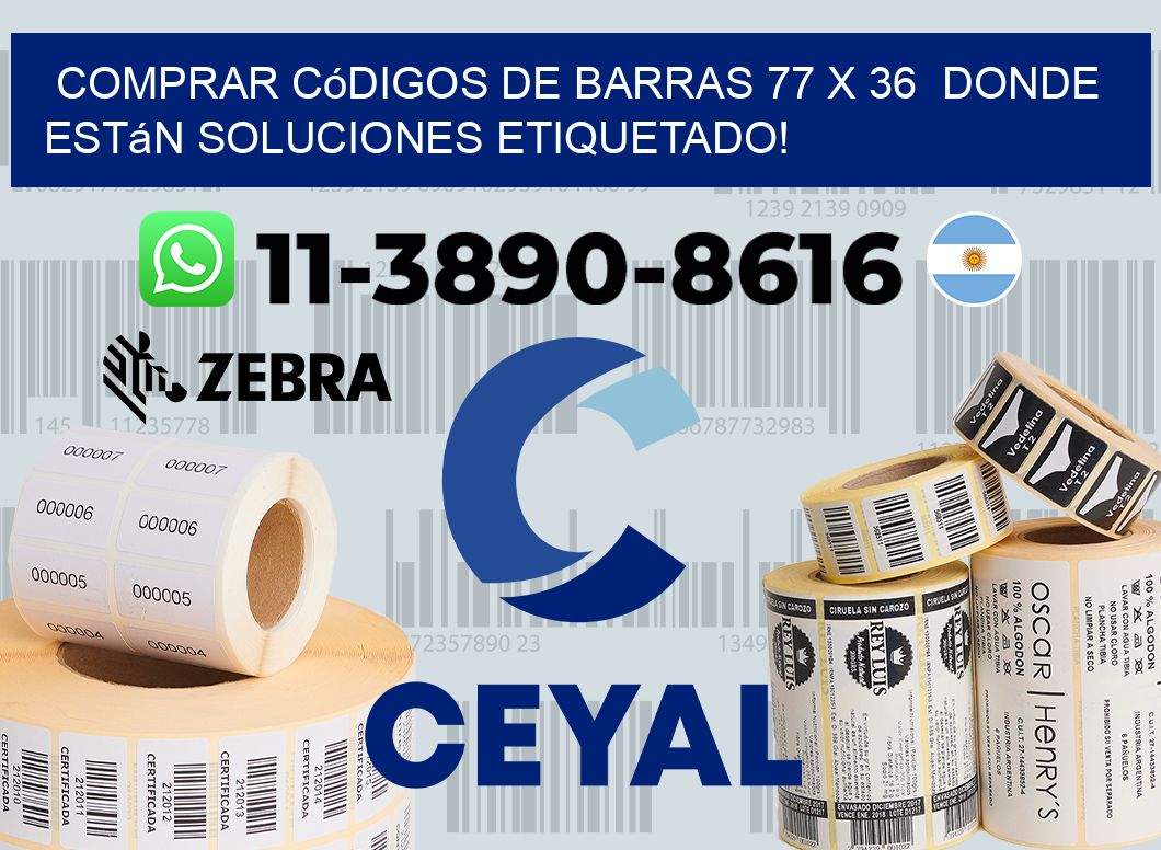 Comprar códigos de barras 77 x 36  donde están soluciones etiquetado!