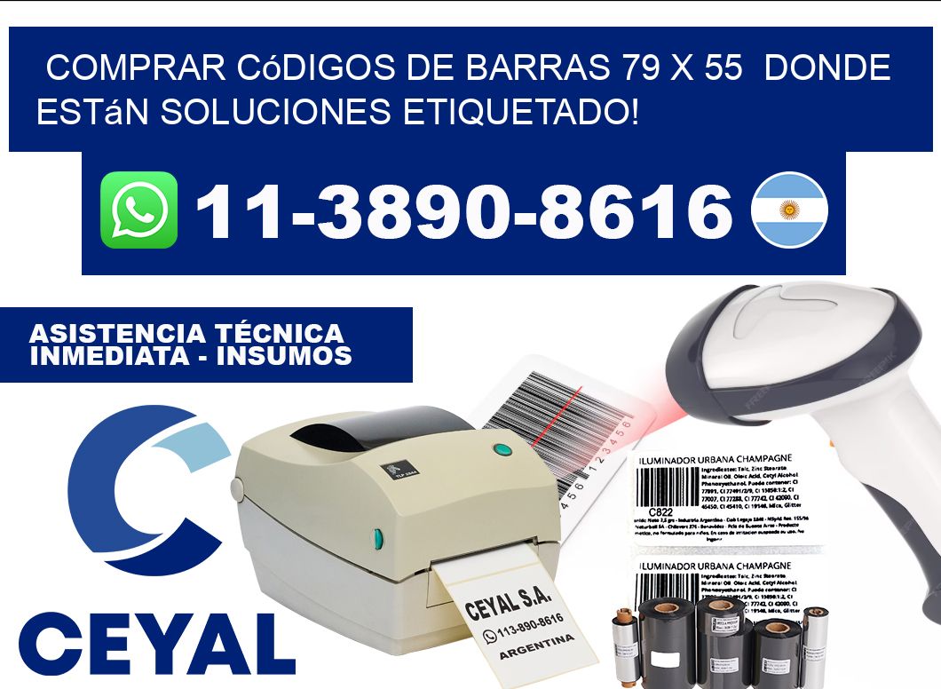 Comprar códigos de barras 79 x 55  donde están soluciones etiquetado!