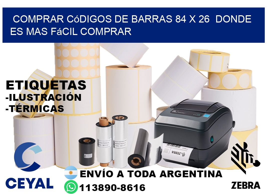 Comprar códigos de barras 84 x 26  Donde es mas fácil comprar