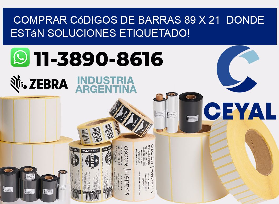 Comprar códigos de barras 89 x 21  donde están soluciones etiquetado!