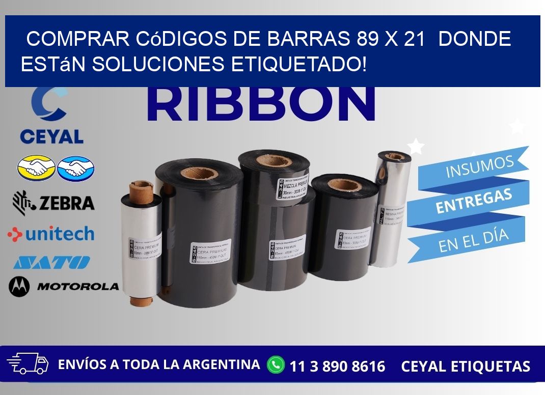 Comprar códigos de barras 89 x 21  donde están soluciones etiquetado!