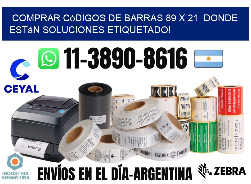 Comprar códigos de barras 89 x 21  donde están soluciones etiquetado!