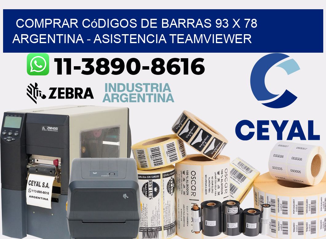 Comprar códigos de barras 93 x 78 argentina - asistencia teamviewer