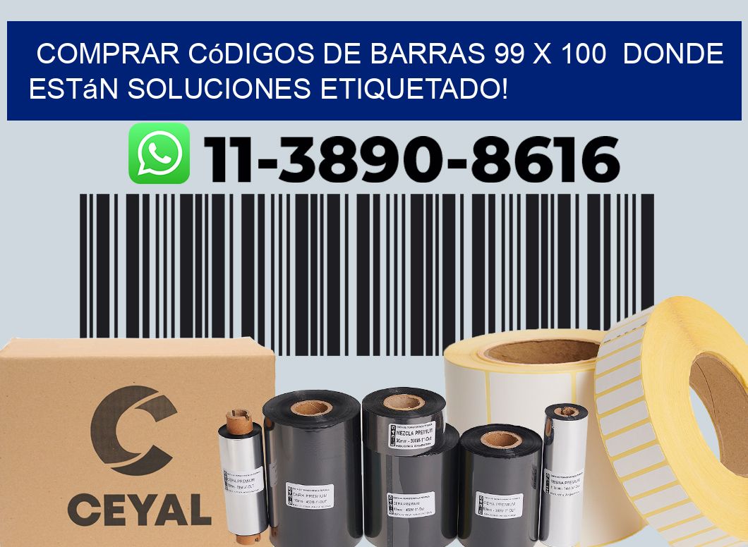Comprar códigos de barras 99 x 100  donde están soluciones etiquetado!