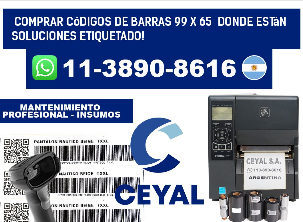 Comprar códigos de barras 99 x 65  donde están soluciones etiquetado!