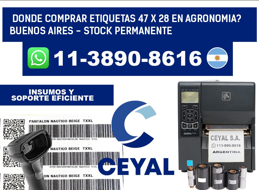 Donde Comprar etiquetas 47 x 28 en AGRONOMIA? Buenos Aires - Stock permanente
